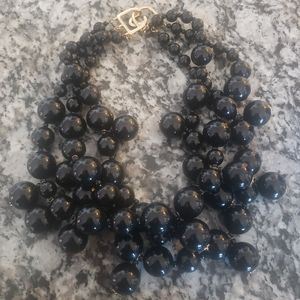 Kenneth Lane Multi Strand Black Necklace